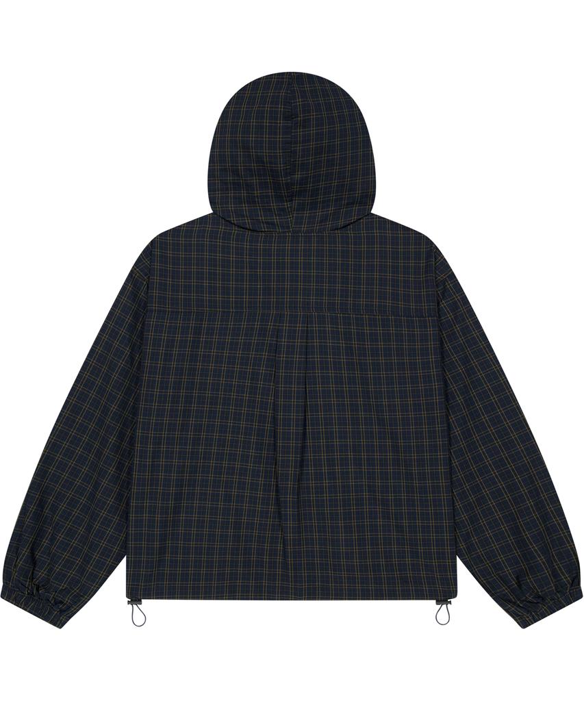 SECONDSALT String Check Kapuzen-Windbreaker (Marine)