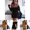Cotton Solid Color Bodycon Dress With Long Sleeve And High Waist For Women