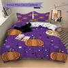 3pcs Pumpkin Pattern Bedding Set, Breathable and Soft, Suitable for All Seasons, Ideal for Home Use, Suitable for Bedroom Decor yy250821197