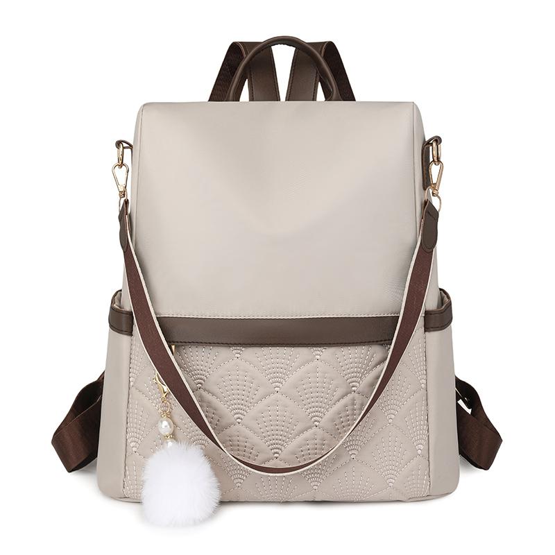 Ромбовидный рюкзак женский противоугонный дорожный рюкзак легкий большой емкости школьный рюкзак для школьников бежевый