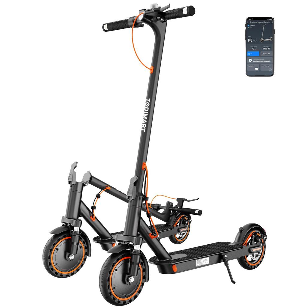 TODIMART T6S Adult Electric Scooter, Spring Cushioning, App Control, 8.5 Inch Solid Tyres