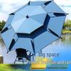 2025 Stainless Steel Large Fishing Umbrella: Thickened Double Layer Sun Protection