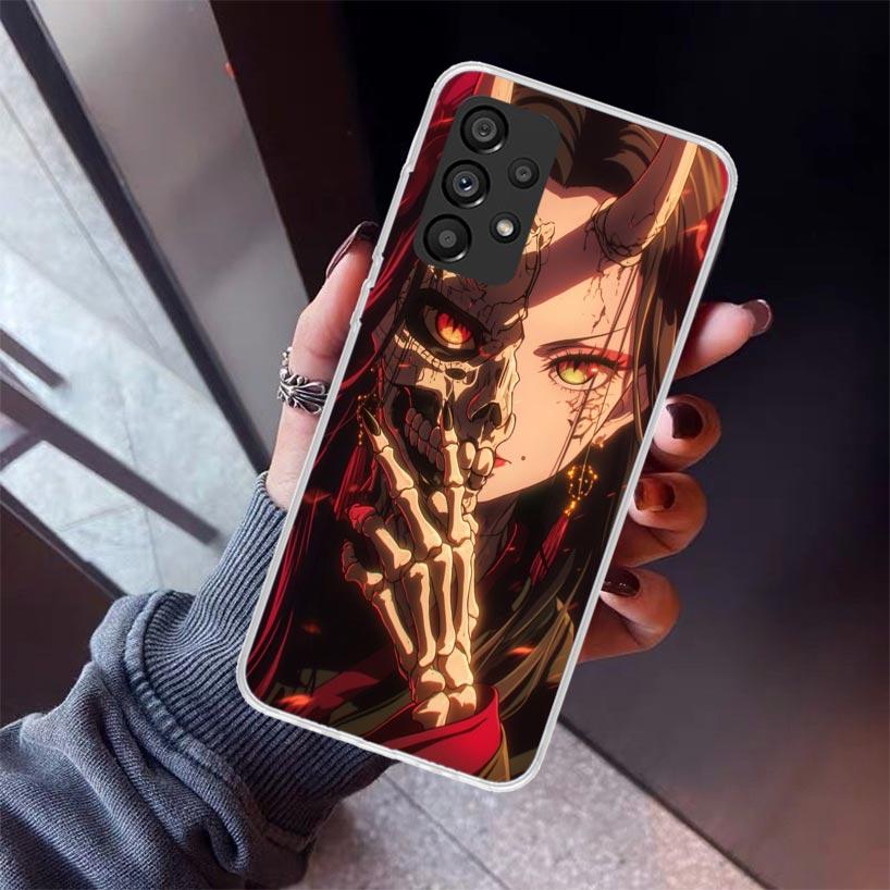 Japanese Oni Mask Girl Phone Case For Samsung Galaxy A12 A52S A42 A32 A22 A51 A50 Note 20 Ultra 10 S10 Plus A71 A70 A31 A30 A10S