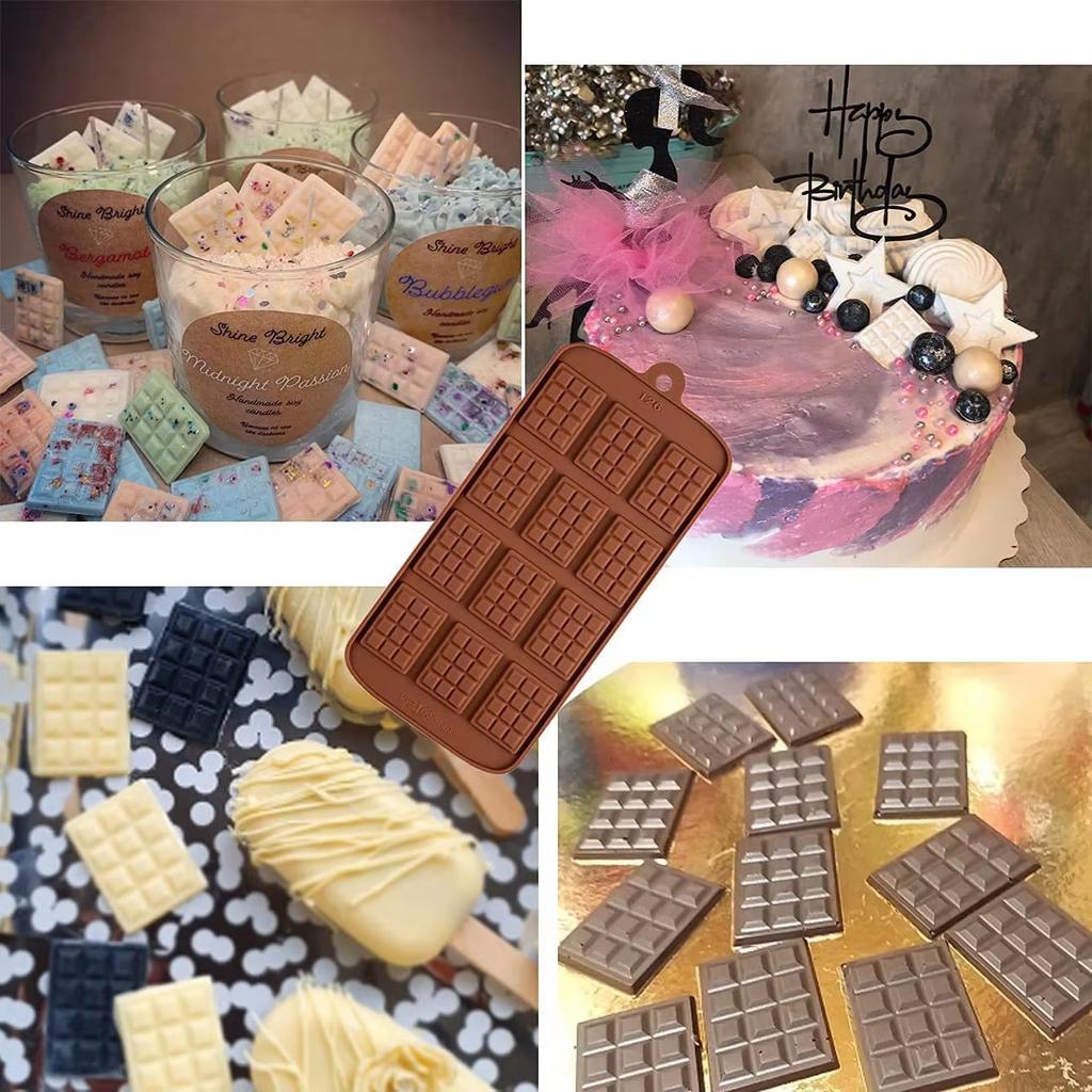 12 Cavități Matrițe de Silicon pentru Ciocolată Gofre Fondant Matriță pentru Copt Bomboane Tort Biscuiți DIY Săpun Handmade Lumânări Materiale pentru Fabricare