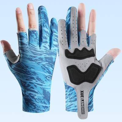 Sun Protection Fishing Gloves Sun Protection Men and Women Outdoor Sports Gloves Exposed Three Finger Ice Silk Fitness Cycling Fishing Gloves·