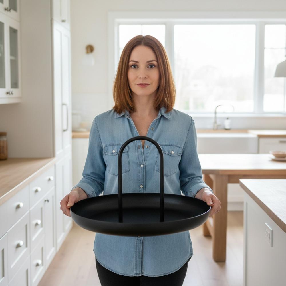 Servírovací podnos s rukojetí, slitina hliníku, kulatý podnos ABS, domácí dekorace, úložný podnos, stůl v jídelně