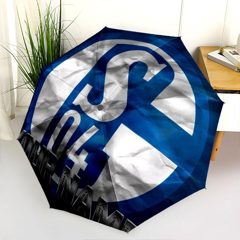 1 PC Automatic Folding Umbrella - FC Schalke 04 Custom Name Pattern, Portable & Foldable Design with 8 Ribs, Christmas Birthday Gifts