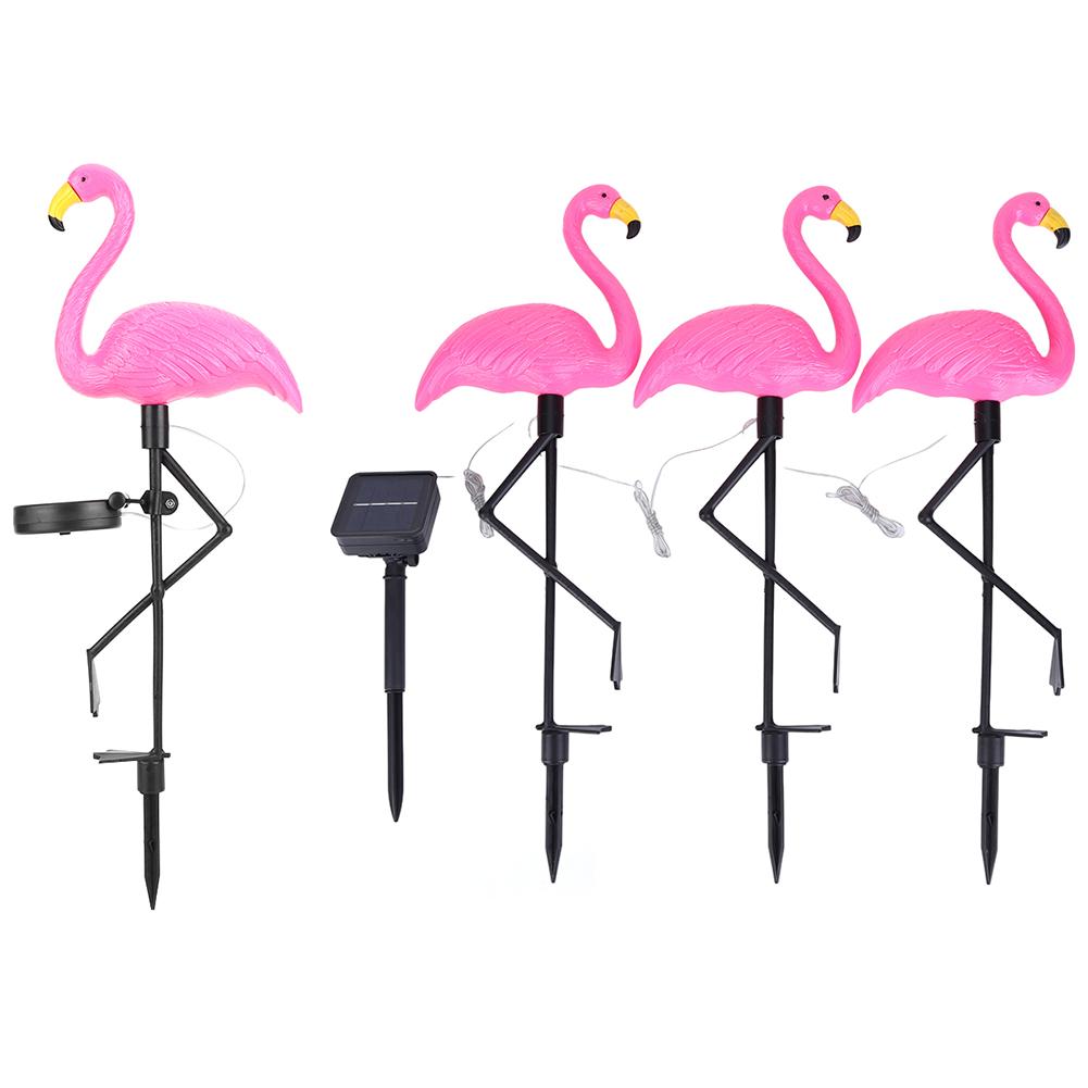 Solor Power Lawn Lamp Pink Bird Flamingo Yard Lighting LED Outdoor Lawn Light 600mAh IP55 Waterproof for Pathway Patio Courtyard