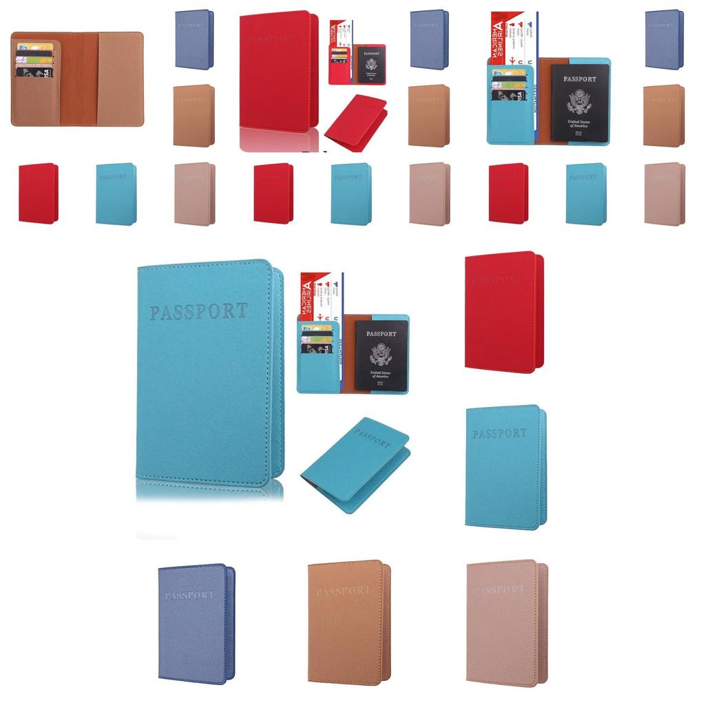 Stilvoller Langlebiger PU-Leder Reisepasshalter Multi-Karten Reisebrieftasche Unisex Reisepasshülle