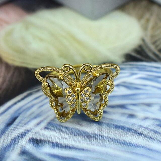 New Glass Color Opening Adjustable Ring Men 'S Jewelry Women 'S Gift Exquisite Jewelry Glittering Jewelry Electroplating Colo