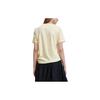 FILA Letter Floral Round Neck Short Sleeve T-Shirt Women Tops Goose-Pink Yellow F11W328109F-YE
