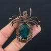Natural Blue Baltic Amber Gemstone Copper Wire Wrap Spider Pendant 2.56" l5Z78