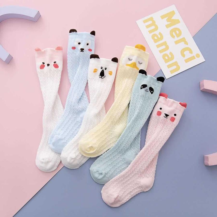 6Pairs Summer New Cute A-class Baby Mesh Socks Thin Breathable Socks