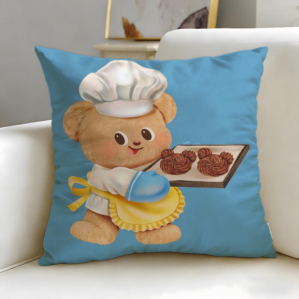 Trendy BButter Beariou Cushion Cover Stylish Washable Pillow Cover Ideal for Couch Bedroom Car Decoration