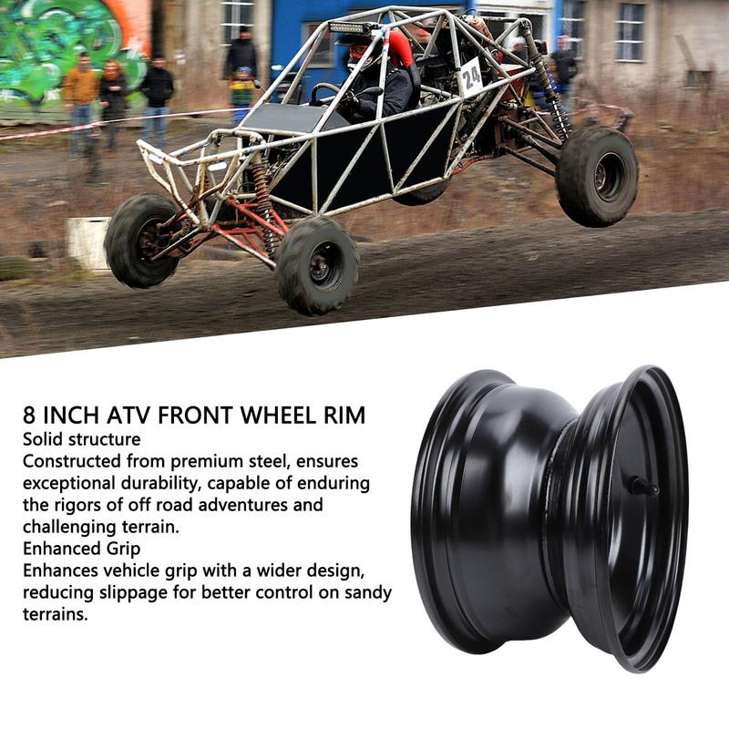 19x7-8 8 Inch ATV Front Wheel Rim 4 Bolt Holes 19x7.00-8 High Strength Steel Wheel Hub Rim for Go Kart Quad Dirt Bike Buggy