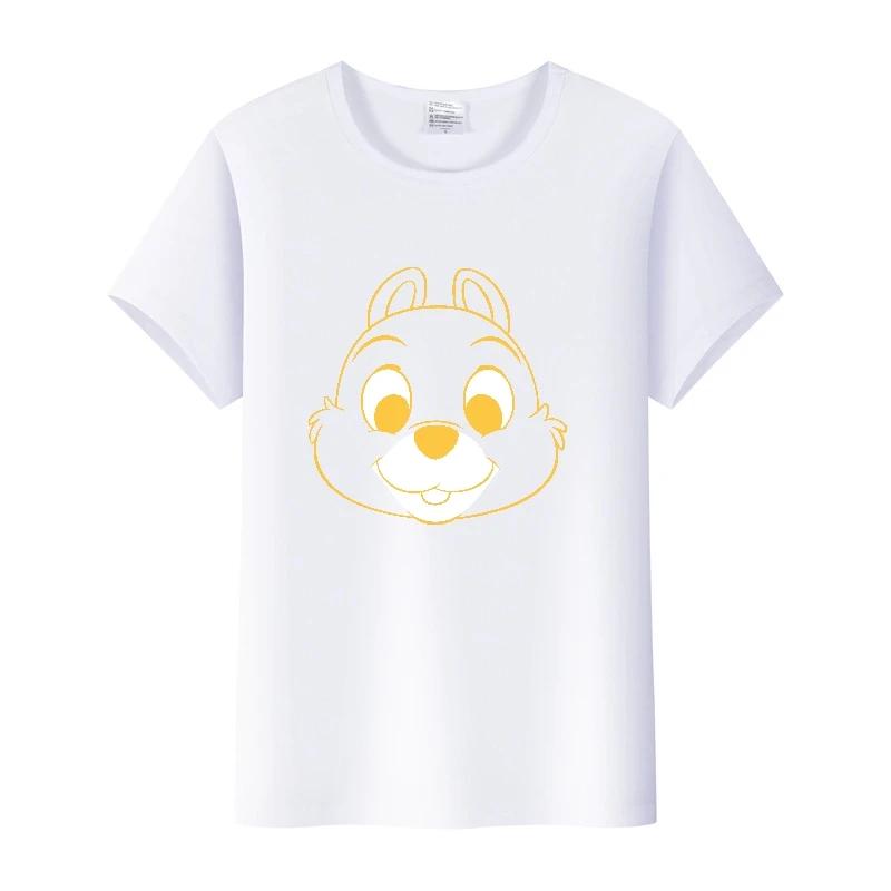 Casual Cartoon Chip 'n' Dale Graphic t-shirt Summer Blouses White Tees Clothes Y2K Tshirt Oversized Tops Unisex