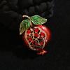 SKEDS New Fashion Rhinestone Pomegranate Brooch Women's Elegant Temperament Fruit Corsage Designed Pin Clothing Suit Accessory