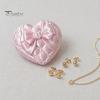 Desktop Jewelry Organizer 3D Print Heart Storage Box, with Satin Simulation Texture, Bow Anti-tangle Design Macaron Organizer, Portable for Necklaces