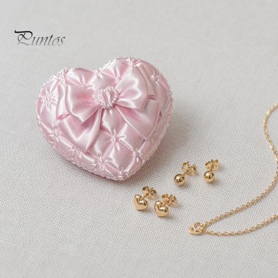 Desktop Jewelry Organizer 3D Print Heart Storage Box, with Satin Simulation Texture, Bow Anti-tangle Design Macaron Organizer, Portable for Necklaces