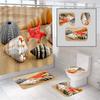 18 Colors 4Piece Marine Style Dolphin Waterproof Shower Curtain Set Anti-slip Mat Base Carpet Toilet Cover Pad Bathroom Kit