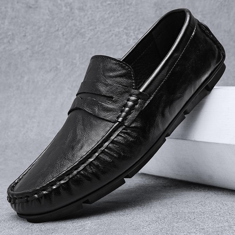 Genuien Leather Men Loafers Super Soft Casual Shoes For Men Classic Moccasins Light Boat Footwear Plus Size 38-44