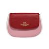 Saddle 19 Contrast Color Pebbled Leather Saddle Bag Waist Bag Small Women’s Pink