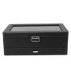 Watch Box Organizer Lychee Pattern 12 Slots Double Layer Watch Storage Box for Men Women Jewelry