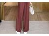 2024 Plus Size Ice Silk Women’s Stylish Summer Two-Piece Set with Wide-Leg Pants