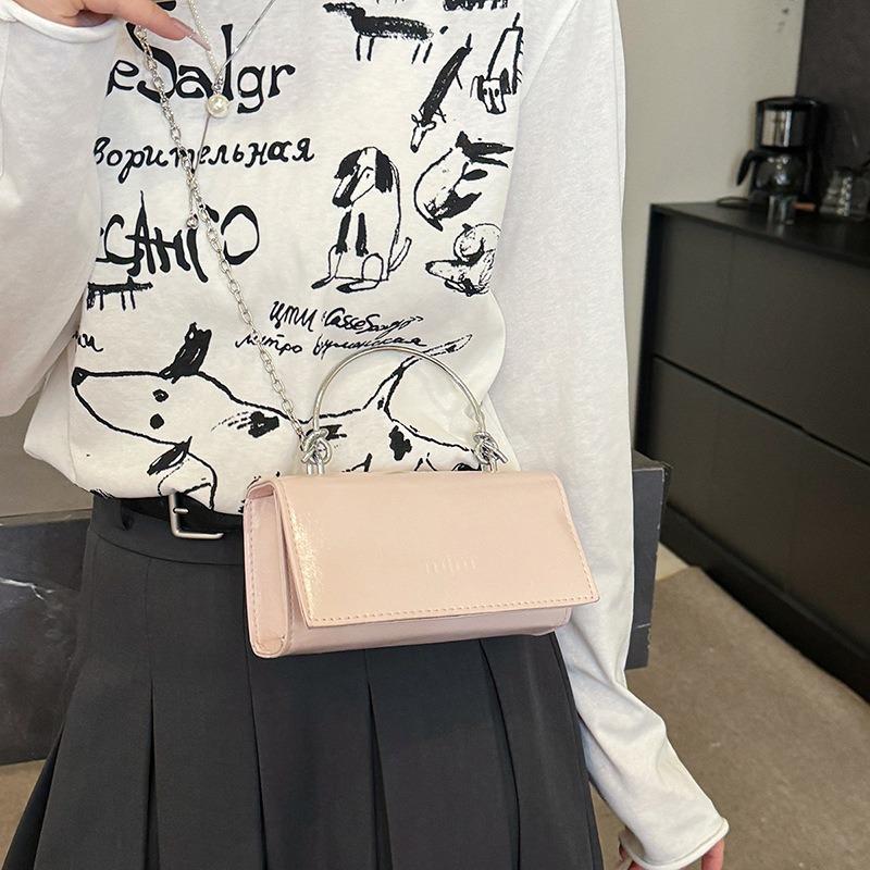 Premium texture temperament design sense portable small square bag beautiful solid color versatile chain single shoulder messenger bag women