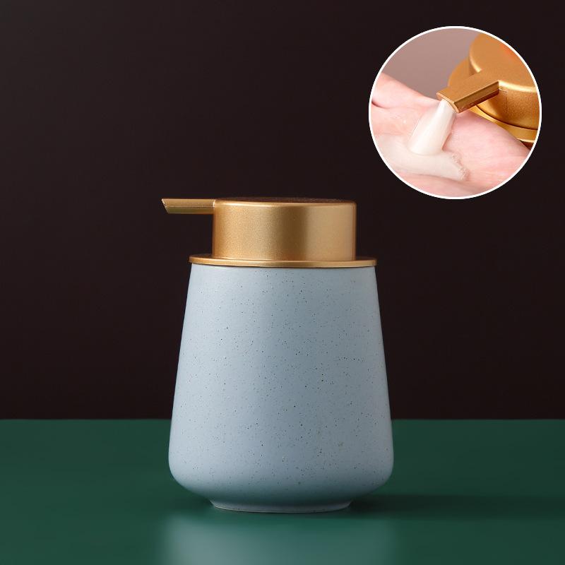 European Style 400ml Portable Soap Dispenser Shampoo Pack Gold Press Ceramic Lotion Bottle Toilet Kitchen Bathroom Accessories