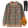 Women's Fleece-Lined Knitted Cardigan - Warm Autumn Winter Jacket for Elderly Ladies