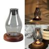 Soft Lighting Glass Incenses Heater Tealight Candle Wooden Base for Relaxation Meditations and Stress Relief Activity
