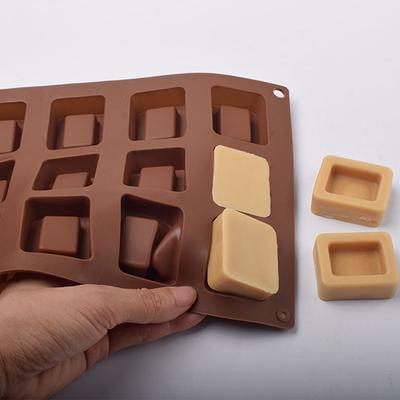 Forma de silicone para bolo de donut quadrado, forma para assar gelatina, pudim, chocolate, cubo de gelo, muffin, cupcake, biscoito, assadeira