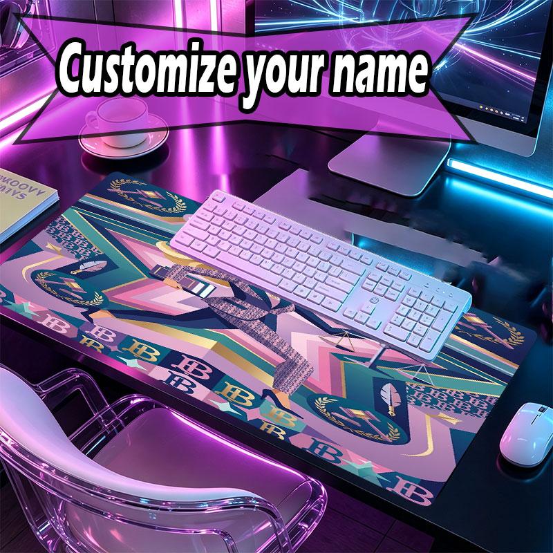 Custom Name Personalized Barbie Pattern Mousepad, Laptop PC Desk Mat, Decorative Desk Mat for Home Keyboard Pad Gift