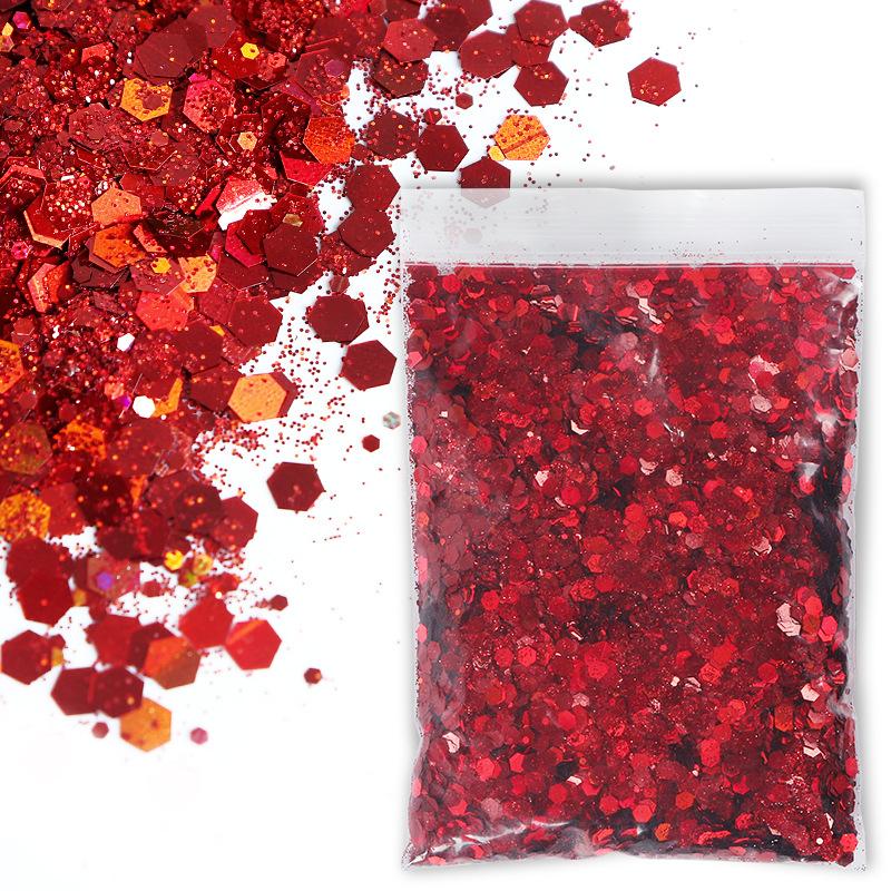50G Glitter Mixed Hexagon Colorful Sequin Powder DIY Handmade Jewelry Epoxy Resin Making For Mold Nails Craft Accessories