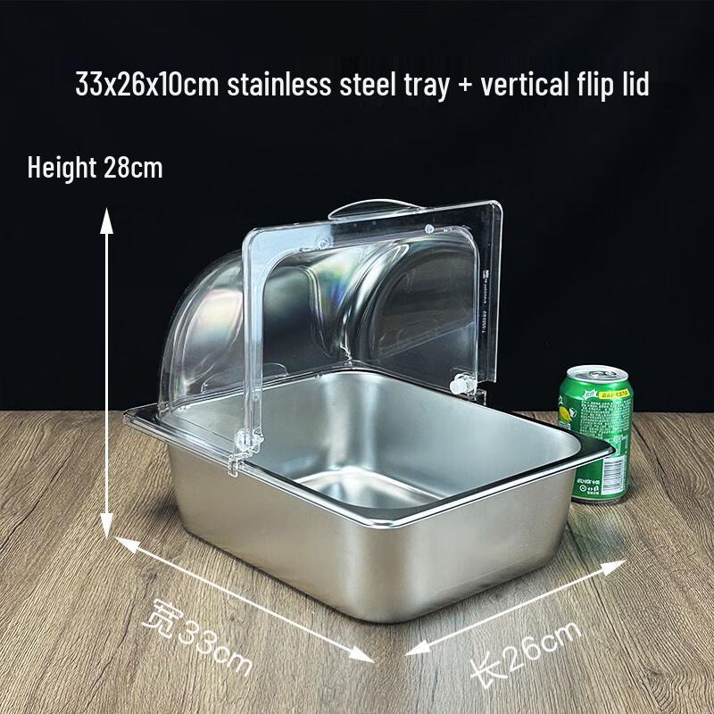 Food Grade Buffet Display Tray with Vertical Flip Lid