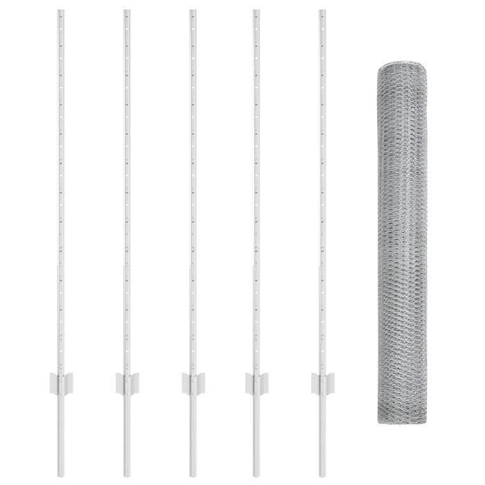 VidaXL Poteaux de clôture 10 pcs U-Channel 120 cm Acier Galvanisé 3336966