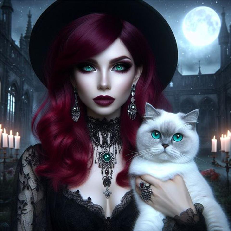 5D DIY Full Round Square Diamond Painting Halloween Witch Set Mosaic Embroidery Home Decoration Cartoon Decoration Gift 2024 New