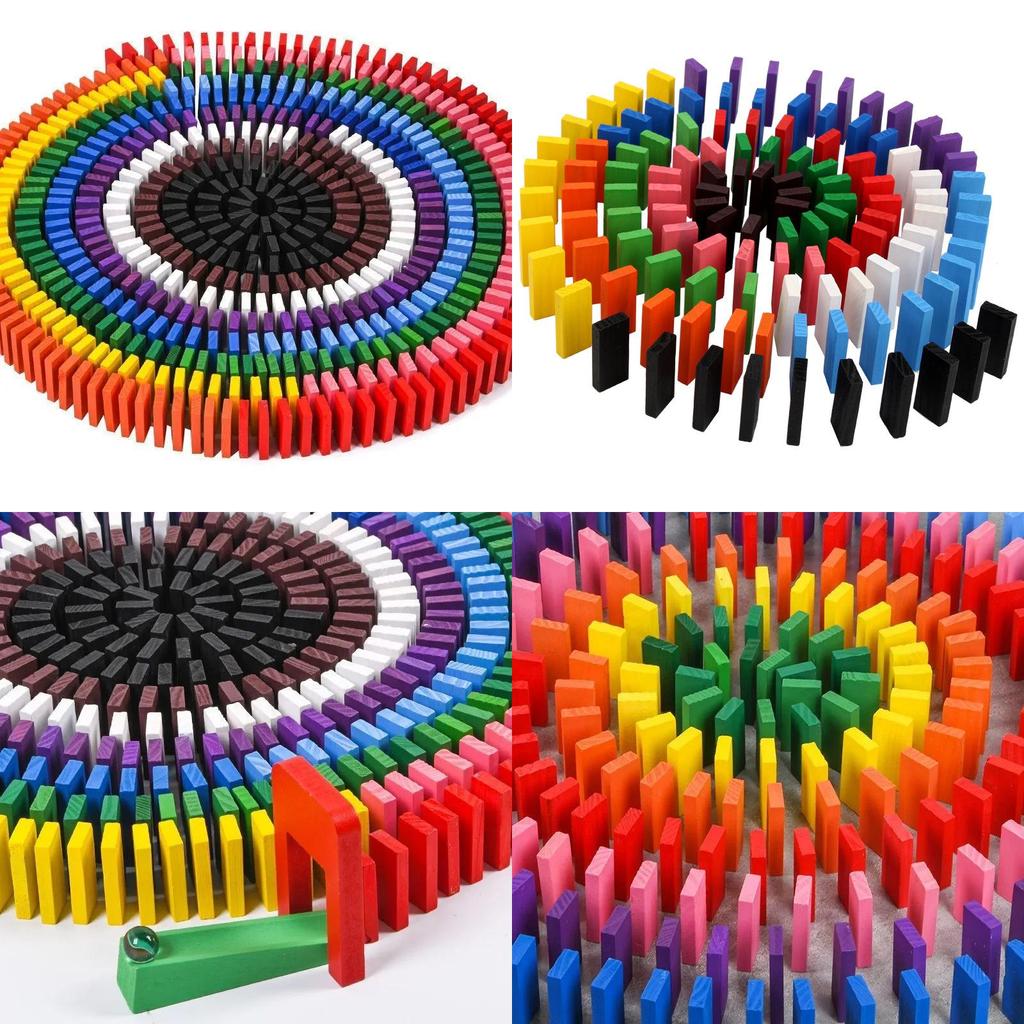 Colorful Dominoes Educational Toy For Boys Wood Material Brain Teaser Early Learning Intellectual Development 120 Pieces