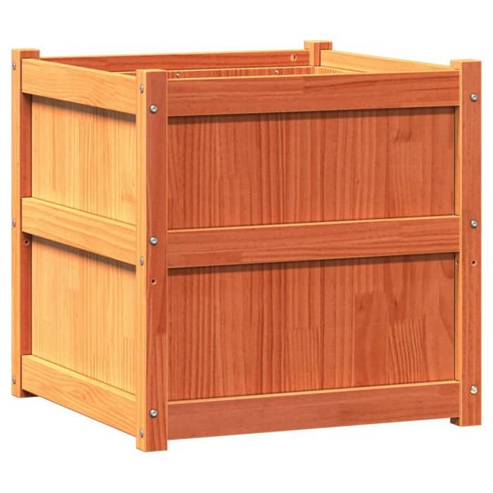 VidaXL Planters 2 Pcs Wax Brown Solid Pine Wood 837429
