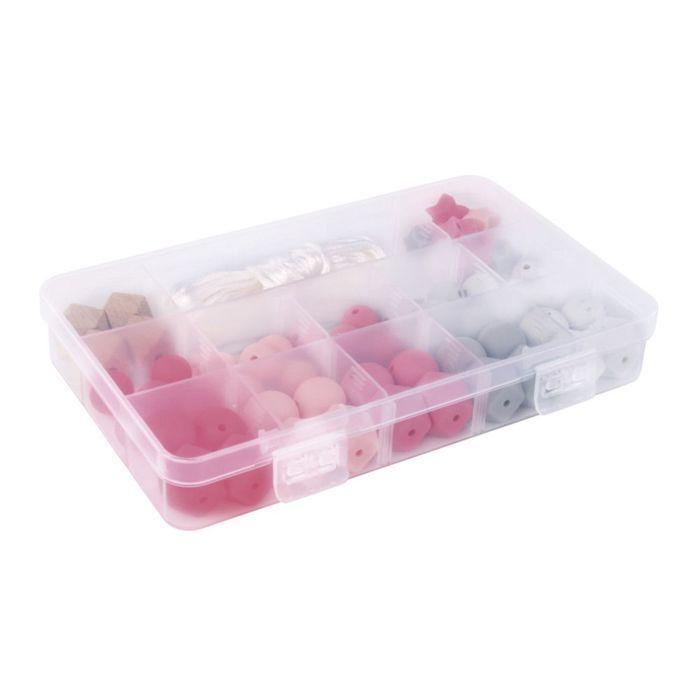 Perles en silicone - RAYHER - 14860258 - 61 pièces - Cordon d'enfilage - Mixte