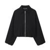 Women's Solid Color Fashionable Sleeve Long Sleeved Zipper Casual Top Jacket Jacket