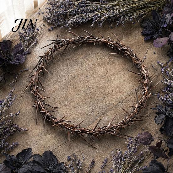 Halloween Party Decor Thorns Wreath, Realistic Spiked Branches, Horror Theme Decoration, Eerie Decoration Dead Branch Spooky for Haunted House Wreath