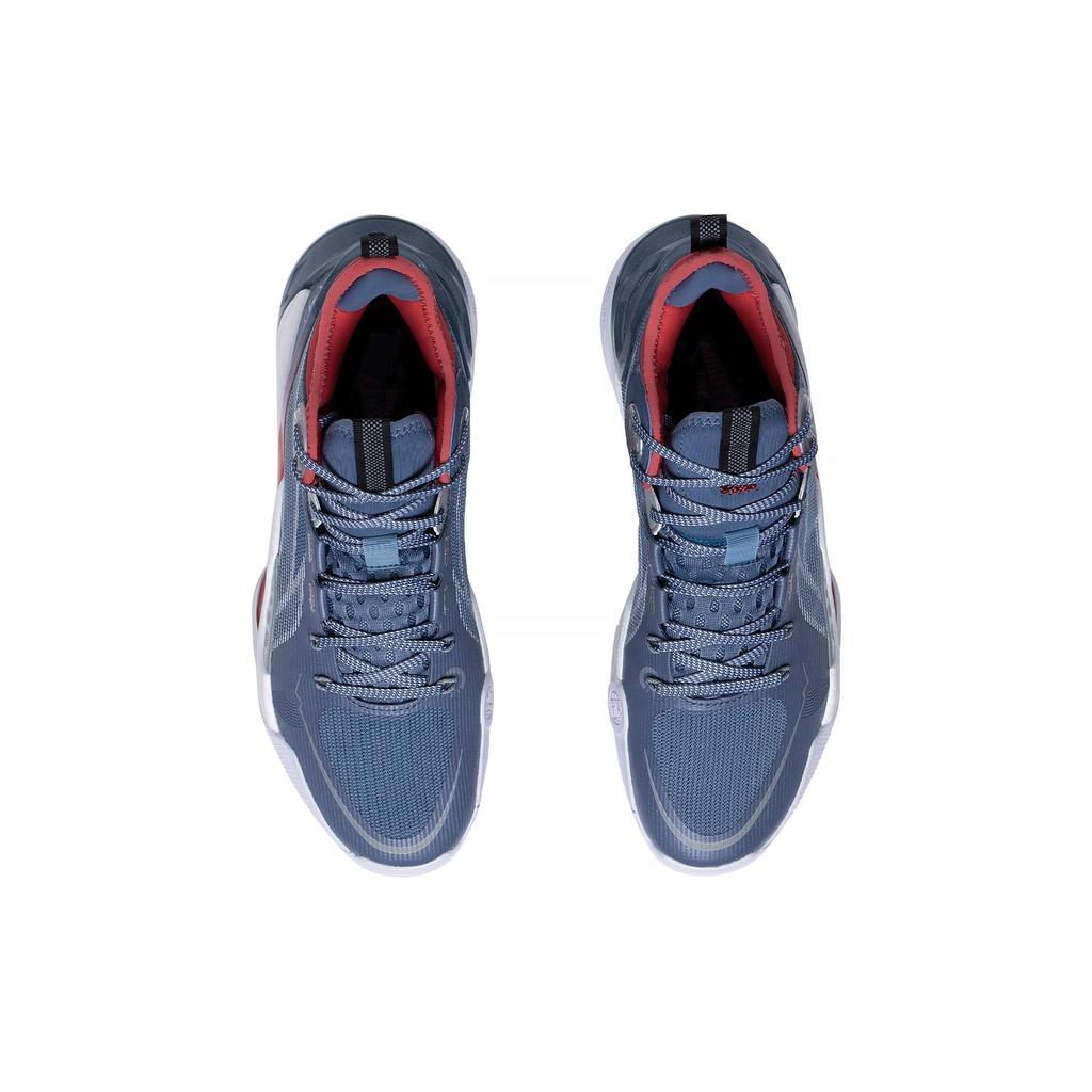 Li Ning SONIC 10 Ultra Abrasion Resistant Breathable Mid Top Basketball Shoes Men's Blue White Red ABAS145-7