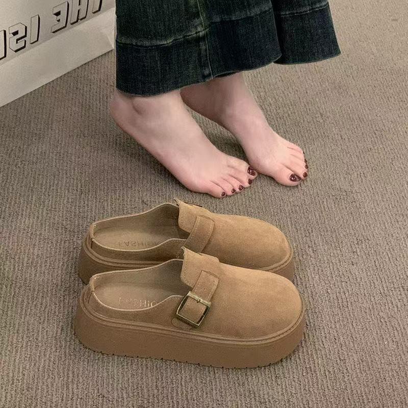 Retro Thick-soled Birkenstock Head Half Slippers, New Spring Outer Wear Heightening Birkenstock Shoes