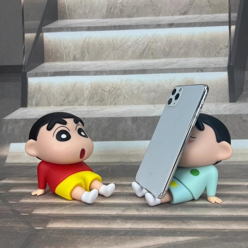 Shin-chan Phone Holder: Lazy Anime Figure Stand & Desktop Ornament