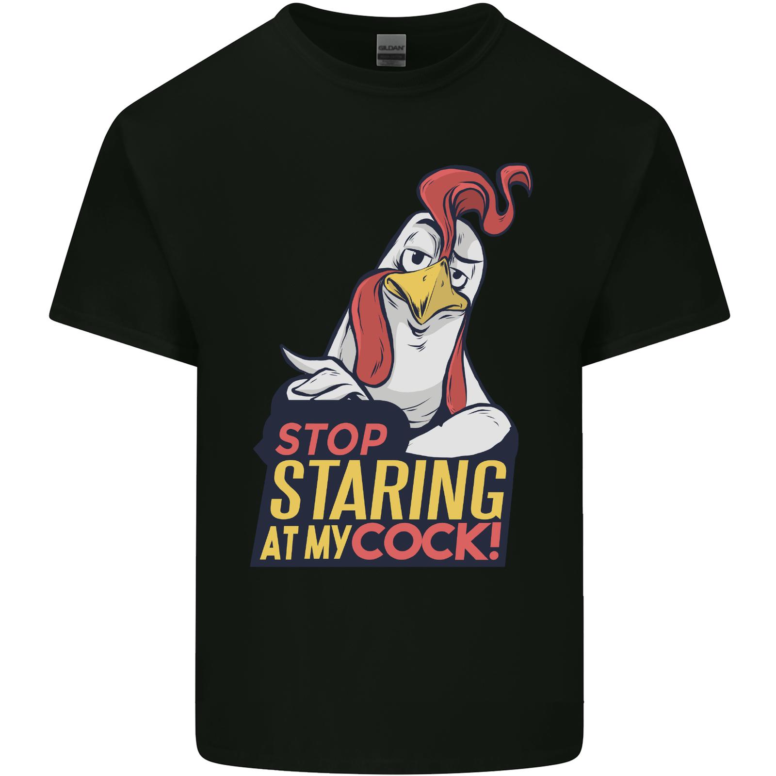 Stop Staring at My Cock Funny Rude Mens Cotton T-Shirt Tee Top XXL