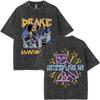 Washed Vintage Rapper Drake for All The Dogs Tshirt Men Women Hip Hop Fashion Pop Music T Shirt  Cotton Short Sleeve Tshirt