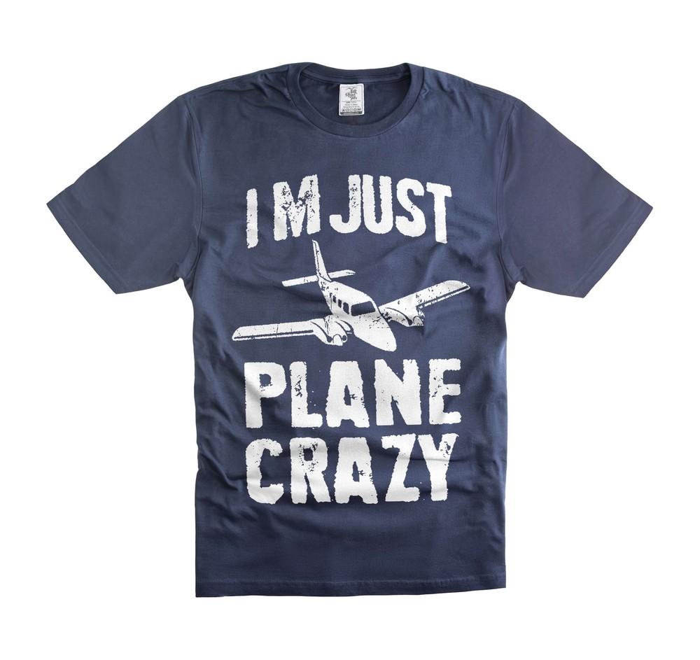 Смешная футболка пилота «Я просто помешан на самолетах» Идеальный подарок на День отца для любителей авиации Унисекс L