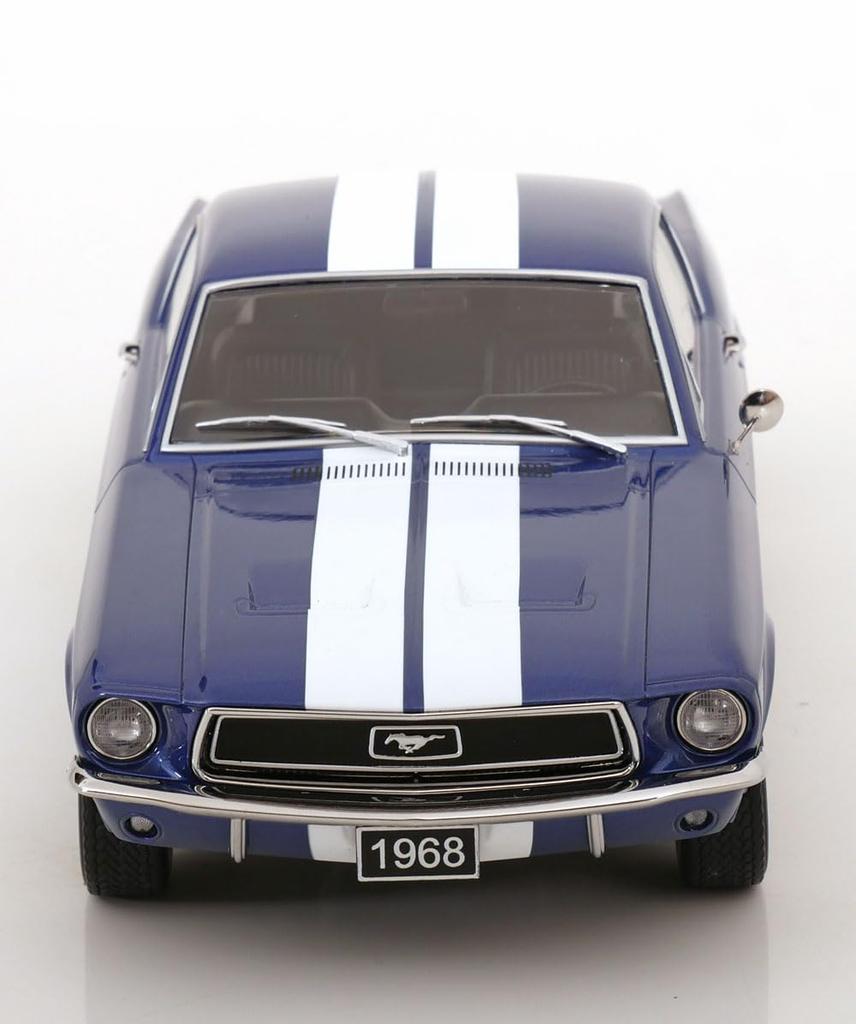 FREESTYLE KK Scale Scale Ford Mustang GT Fastback 1968 Blue Finished Product KKDC181394 1/18 Metallic/White